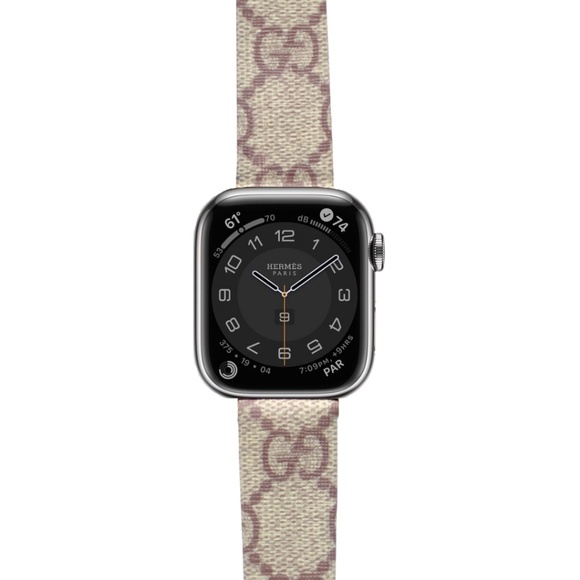 iTEMPOfy Accessories - DESIGNER APPLE WATCH GG TAN CANVAS 38MM 40MM 41MM 42MM 44MM 45MM 49MM